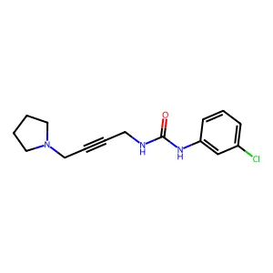 1-(3-chlorophenyl)-3-(4-pyrrolidin-1-ylbut-2-ynyl)urea structure