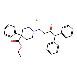 ethyl 1-(3-oxo-4,4-diphenylbutyl)-4-phenylpiperidin-1-ium-4-carboxylate bromide structure