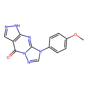 10-(4-methoxyphenyl)-1,5,6,8,10,12-hexazatricyclo[7.3.0.03,7]dodeca-3(7),4,8,11-tetraen-2-one structure