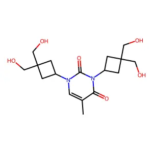 1,3-bis[3,3-bis(hydroxymethyl)cyclobutyl]-5-methylpyrimidine-2,4(1H,3H)-dione structure