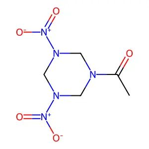 1-(3,5-dinitro-1,3,5-triazinan-1-yl)ethanone structure