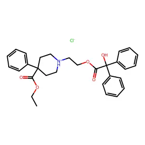 1-(2-Hydroxyethyl)-4-phenylisonipecotic acid ethyl ester benzilate (ester) hydrochloride structure