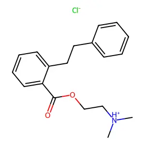 dimethyl-[2-[2-(2-phenylethyl)benzoyl]oxyethyl]azanium chloride structure
