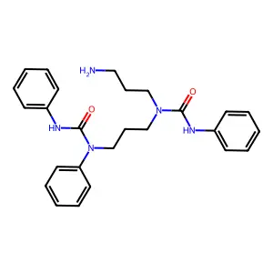 1-(3-aminopropyl)-3-phenyl-1-[3-[N-(phenylcarbamoyl)anilino]propyl]urea structure
