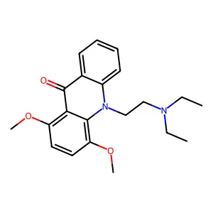 10-[2-(diethylamino)ethyl]-1,4-dimethoxyacridin-9-one structure