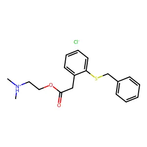 (o-(Benzylthio)phenyl)acetic acid 2-(dimethylamino)ethyl ester hydrochloride structure