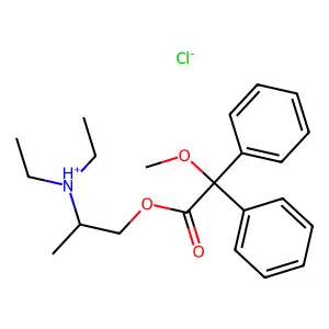 diethyl-[1-(2-methoxy-2,2-diphenylacetyl)oxypropan-2-yl]azanium chloride structure