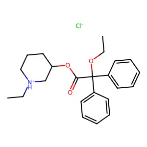(1-ethylpiperidin-1-ium-3-yl) 2-ethoxy-2,2-diphenylacetate chloride structure