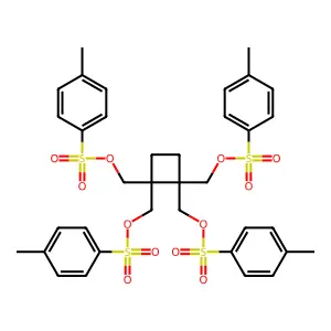 [1,2,2-tris[(4-methylphenyl)sulfonyloxymethyl]cyclobutyl]methyl 4-methylbenzenesulfonate structure