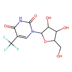 1-[3,4-Dihydroxy-5-(hydroxymethyl)oxolan-2-yl]-5-(trifluoromethyl)-1,3-dihydropyrimidine-2,4-dione structure