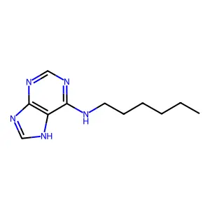 N-hexyl-7H-purin-6-amine structure
