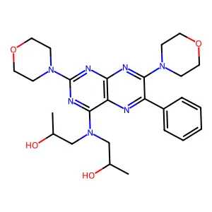 1,1'-((2,7-Di-4-morpholinyl-6-phenyl-4-pteridinyl)imino)bis-2-propanol structure