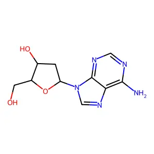 5-(6-aminopurin-9-yl)-2-(hydroxymethyl)oxolan-3-ol structure