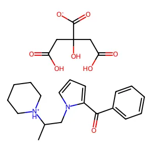 1-(2-(2-Benzoyl-1-pyrrolidinyl)-1-methylethyl)piperidine citrate structure
