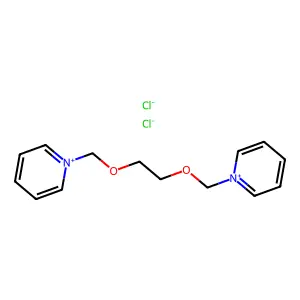 1-[2-(pyridin-1-ium-1-ylmethoxy)ethoxymethyl]pyridin-1-ium dichloride structure