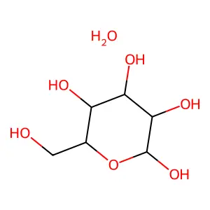 (2S,3R,4S,5S,6R)-6-(hydroxymethyl)oxane-2,3,4,5-tetrolhydrate structure