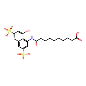 10-[(8-hydroxy-3,6-disulfonaphthalen-1-yl)amino]-10-oxodecanoic acid structure
