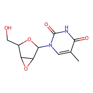 1-[(1R,4R,5R)-4-(hydroxymethyl)-3,6-dioxabicyclo[3.1.0]hexan-2-yl]-5-methylpyrimidine-2,4-dione structure