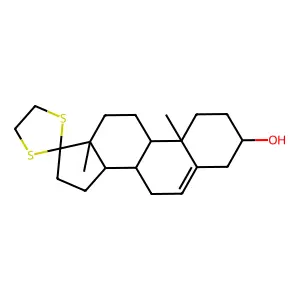 10,13-dimethylspiro[1,2,3,4,7,8,9,11,12,14,15,16-dodecahydrocyclopenta[a]phenanthrene-17,2'-1,3-dithiolane]-3-ol structure