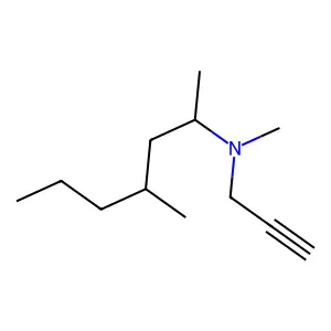 N,4-dimethyl-N-prop-2-ynylheptan-2-amine structure