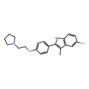INDOLE, 5-CHLORO-3-METHYL-2-(p-(2-(1-PYRROLIDINYL)ETHOXY)PHENYL)- structure