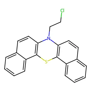 13-(2-chloroethyl)-2-thia-13-azapentacyclo[12.8.0.03,12.04,9.017,22]docosa-1(14),3(12),4,6,8,10,15,17,19,21-decaene structure