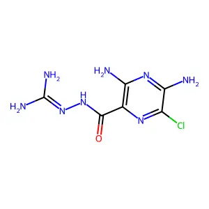Pyrazinecarboxylic acid, 3,5-diamino-6-chloro-, 2-(aminoiminomethyl)hydrazide structure