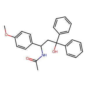 N-[3-hydroxy-1-(4-methoxyphenyl)-3,3-diphenylpropyl]acetamide structure