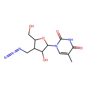 1-[(2R,3R,4S,5S)-4-(azidomethyl)-3-hydroxy-5-(hydroxymethyl)oxolan-2-yl]-5-methylpyrimidine-2,4-dione structure