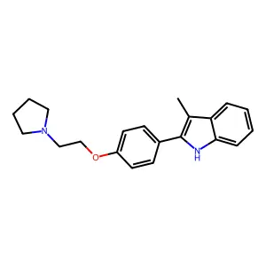 INDOLE, 3-METHYL-2-(p-(2-(1-PYRROLIDINYL)ETHOXY)PHENYL)- structure
