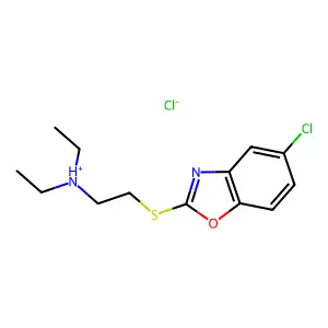 5-Chloro-2-((2-(diethylamino)ethyl)thio)benzoxazole hydrochloride structure