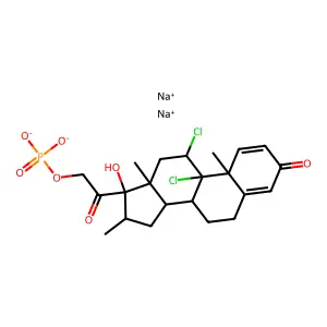 disodium[2-[(9R,16R,17R)-9,11-dichloro-17-hydroxy-10,13,16-trimethyl-3-oxo-6,7,8,11,12,14,15,16-octahydrocyclopenta[a]phenanthren-17-yl]-2-oxoethyl] phosphate structure