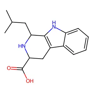 1-(2-methylpropyl)-2,3,4,9-tetrahydro-1H-pyrido[3,4-b]indole-3-carboxylic acid structure