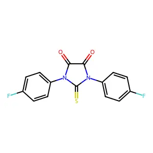 1,3-bis(4-fluorophenyl)-2-sulfanylideneimidazolidine-4,5-dione structure
