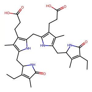 3-[2-[[3-(2-carboxyethyl)-5-[(3-ethyl-4-methyl-5-oxo-1,2-dihydropyrrol-2-yl)methyl]-4-methyl-1H-pyrrol-2-yl]methyl]-5-[(4-ethyl-3-methyl-5-oxo-1,2-dihydropyrrol-2-yl)methyl]-4-methyl-1H-pyrrol-3-yl]pr structure