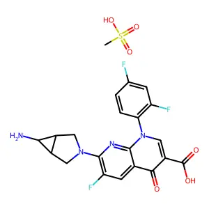 Trovafloxacin mesylate structure