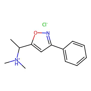 dimethyl-[1-(3-phenyl-1,2-oxazol-5-yl)ethyl]azanium chloride structure