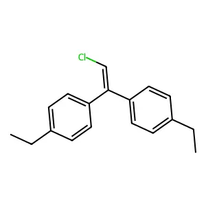 1-[2-chloro-1-(4-ethylphenyl)ethenyl]-4-ethylbenzene structure