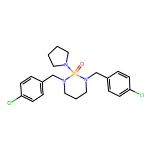 1,3-bis[(4-chlorophenyl)methyl]-2-pyrrolidin-1-yl-1,3,2lambda5-diazaphosphinane 2-oxide structure