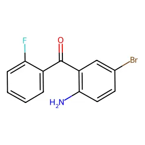 (2-amino-5-bromophenyl)-(2-fluorophenyl)methanone structure