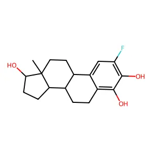 (8R,9S,13S,14S,17S)-2-fluoro-13-methyl-6,7,8,9,11,12,14,15,16,17-decahydrocyclopenta[a]phenanthrene-3,4,17-triol structure