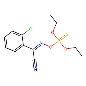 2-chloro-N-diethoxyphosphinothioyloxybenzenecarboximidoyl cyanide structure