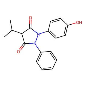 1-(4-hydroxyphenyl)-2-phenyl-4-propan-2-ylpyrazolidine-3,5-dione structure