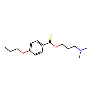 O-[3-(dimethylamino)propyl] 4-propoxybenzenecarbothioate structure