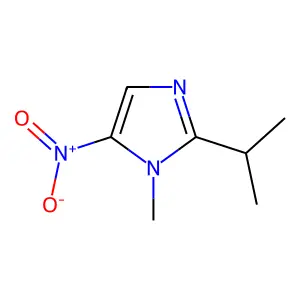 1-methyl-5-nitro-2-propan-2-ylimidazole structure