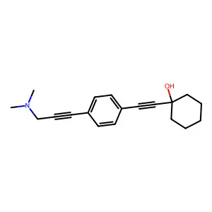1-[2-[4-[3-(dimethylamino)prop-1-ynyl]phenyl]ethynyl]cyclohexan-1-ol structure