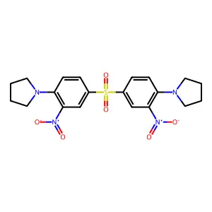 1-[2-nitro-4-(3-nitro-4-pyrrolidin-1-ylphenyl)sulfonylphenyl]pyrrolidine structure