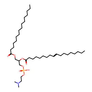 [1-[2-(dimethylamino)ethoxy-hydroxyphosphoryl]oxy-3-hexadecanoyloxypropan-2-yl] octadec-9-enoate structure