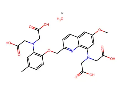 2,2'-((2-((2-(Bis(carboxymethyl)amino)-4-methylphenoxy)methyl)-6-methoxyquinolin-8-yl)azanediyl)diacetic acid structure