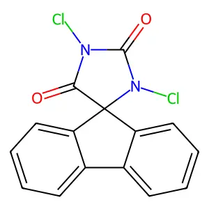 1',3'-dichlorospiro[fluorene-9,5'-imidazolidine]-2',4'-dione structure